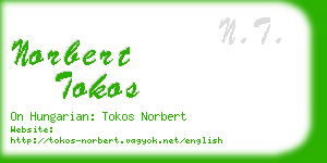 norbert tokos business card